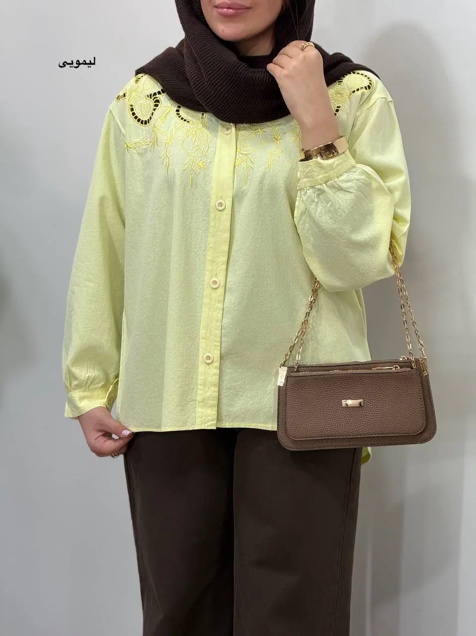 تونیک مانتویی لینن سوزندوزی مهدیس